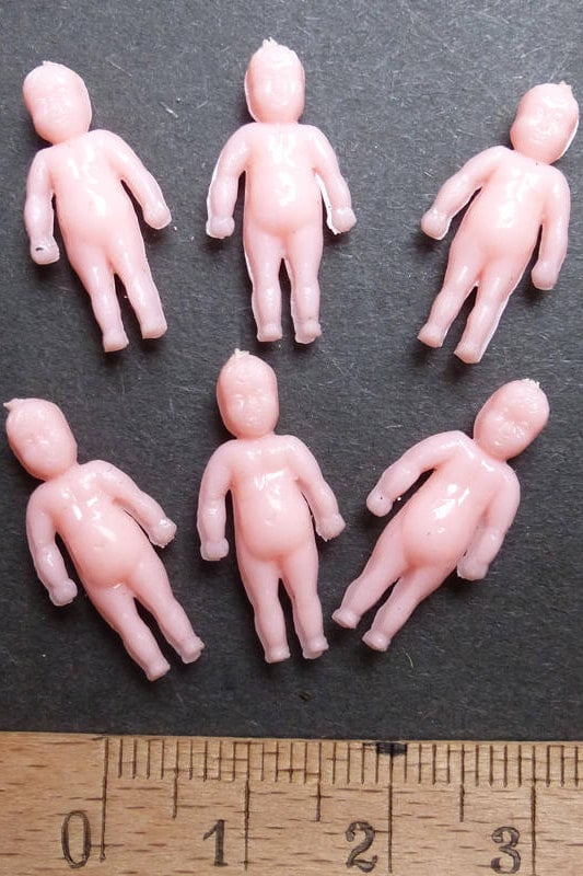 Lot of Seven Miniature Plastic and Rubber Babies see Description