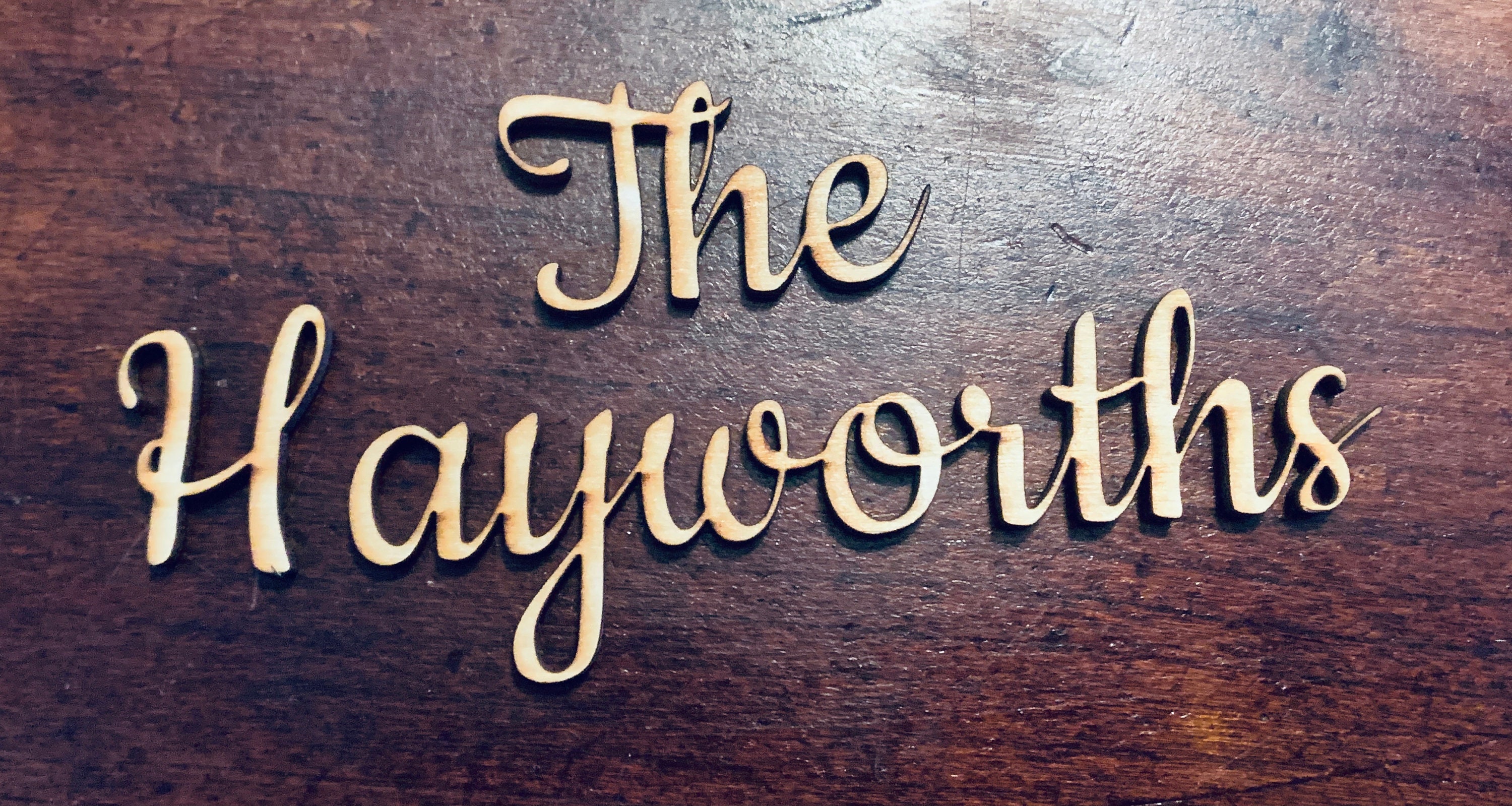 Wooden name cut outs script wood family names for projects Etsy