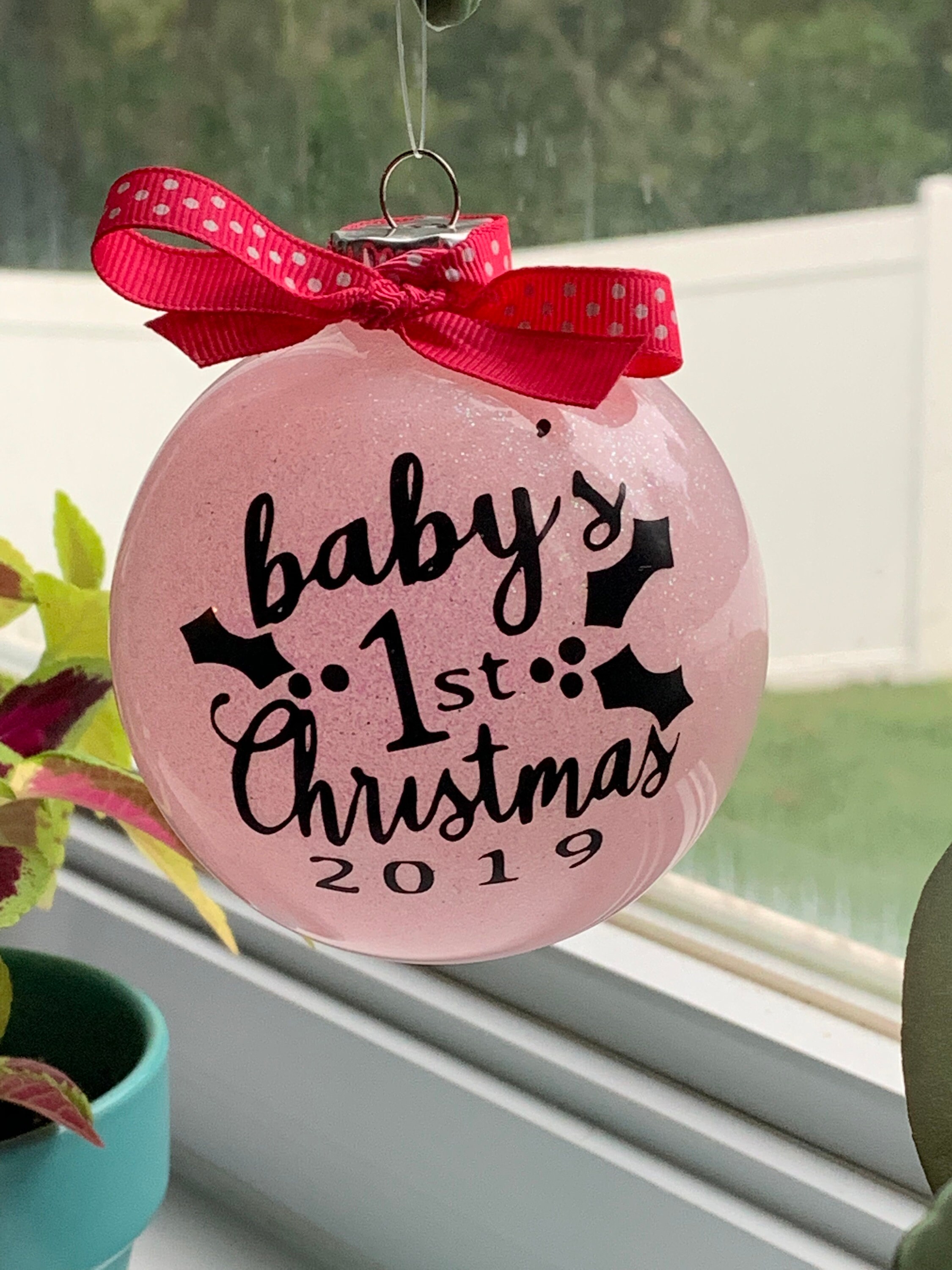 Babys first Christmas ornament new baby gift sparkle Etsy