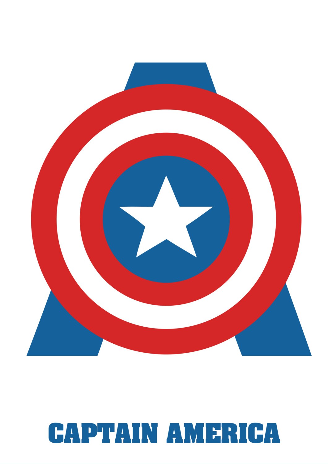 Captain America Shield Print Minimalist Marvel Comics - Etsy