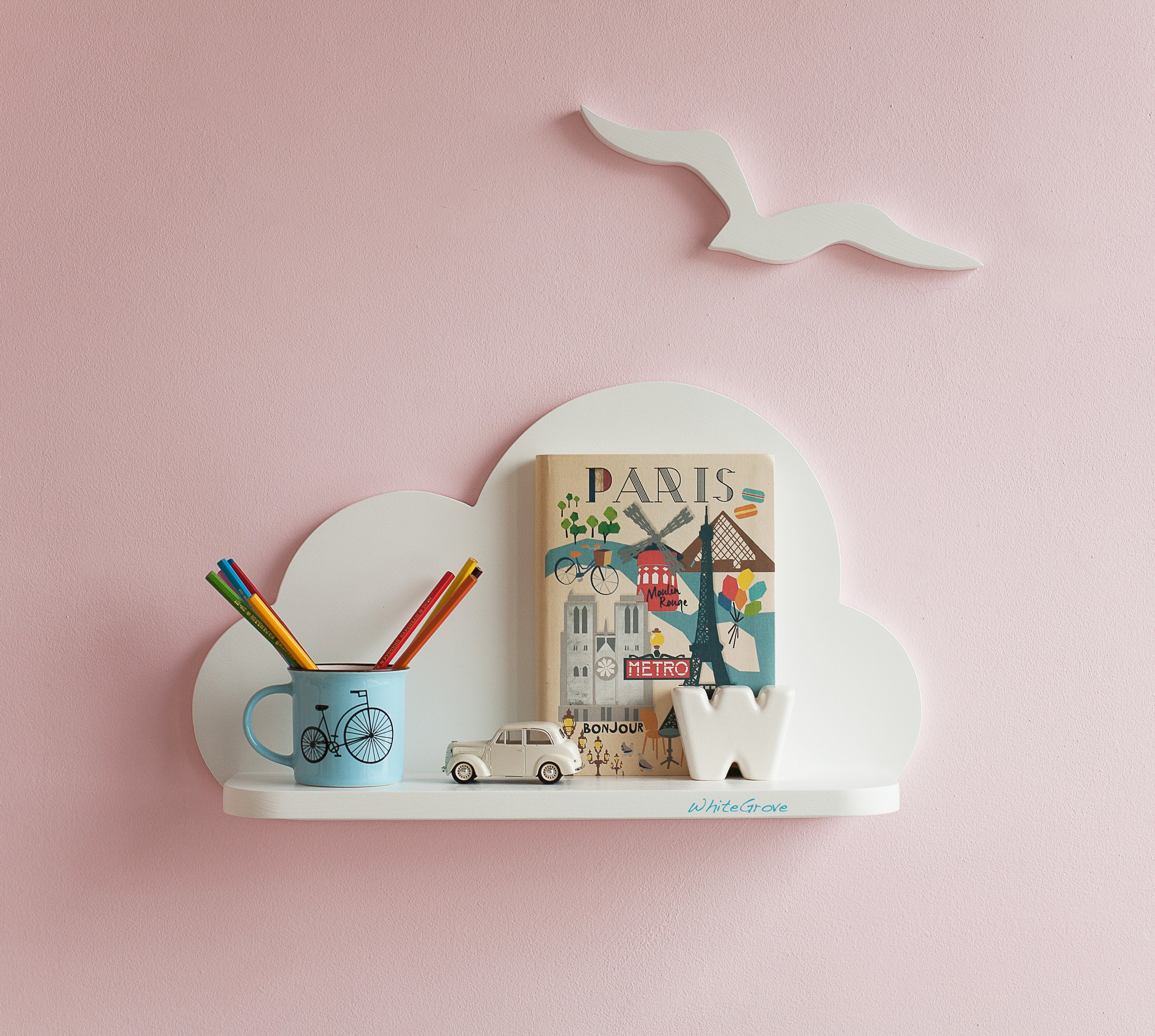 Shelf for baby nurserycloud shelfcloud decorkid Etsy