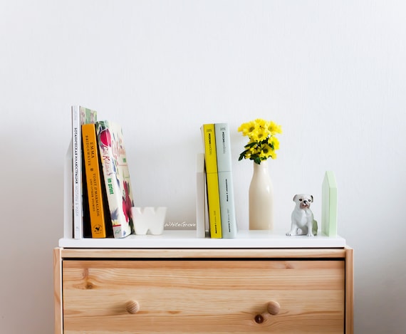 white nursery bookshelf