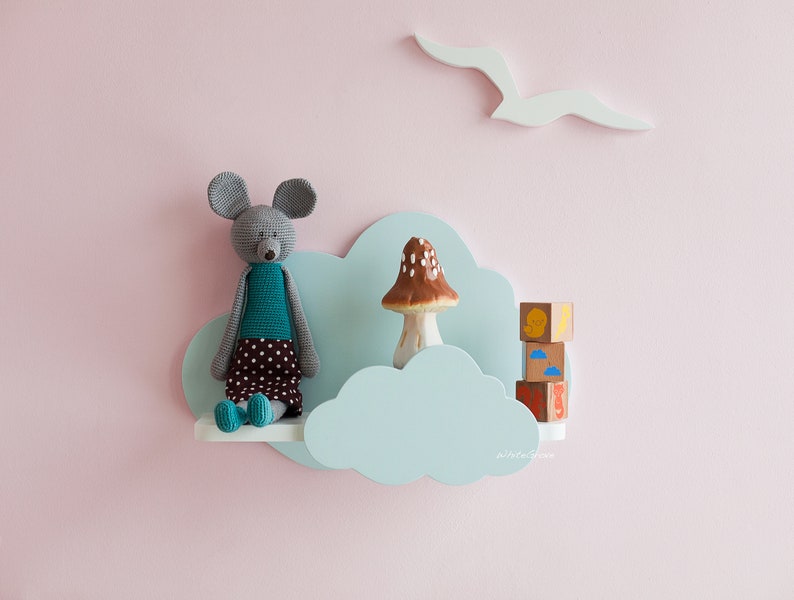 Nuage étagère étagère Nuage En Bois étagère Enfant étagère Etsy