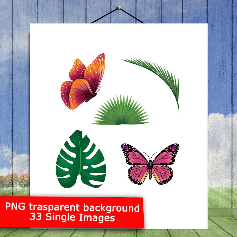 Leaves Clip Art Tropic Plants Jungle Plants P1 Palm Leaves Watercolor Clipart Instant Download Sheet 33 Tropical Clipart Pack