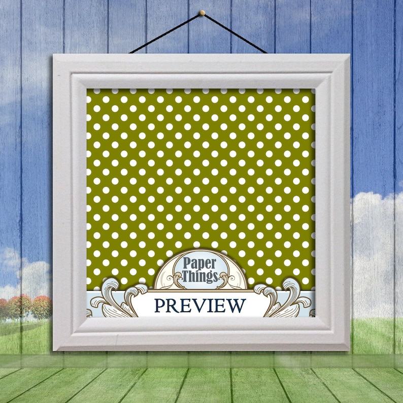 green Geometric Paper with Printable Paisley Patterns Olive Green Scrapbook Papers Green Olive Polka Dot Digital Paper