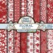 Rust Red Digital Paper White and Red Floral Digital Paper - Etsy