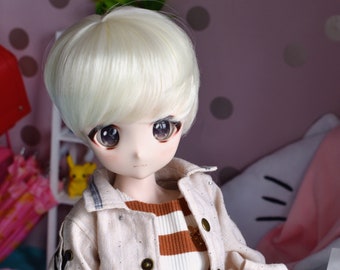 Blonde/White Short Cut – 8-9" BJD, Dollfie Dream & 1/3 Doll Wig