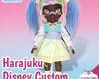 OOAK Custom Disney Animator 15" - Pastel Harajuku Kawaii Repaint Art Doll with Removable Accessories
