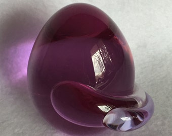 Signed Art Glass Egg with Swirl