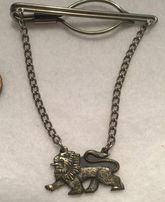 Vintage Lion Tie Clip Chain