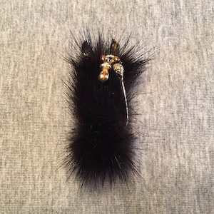 Vintage BJ Mink Dog or Wolf Brooch
