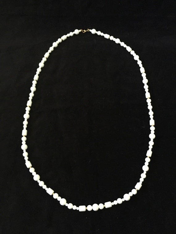 White and Gold Monet Bead Necklace