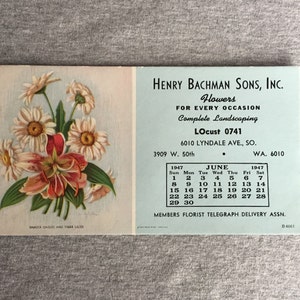 Vintage Bachman Floral Ink Blotter