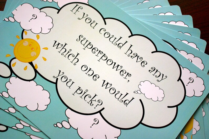 12.3\u2033 x 8.7\u2033 Set of 10 Table Mats laminated /'Fun Questions/' for Kids Great addition to any Party!