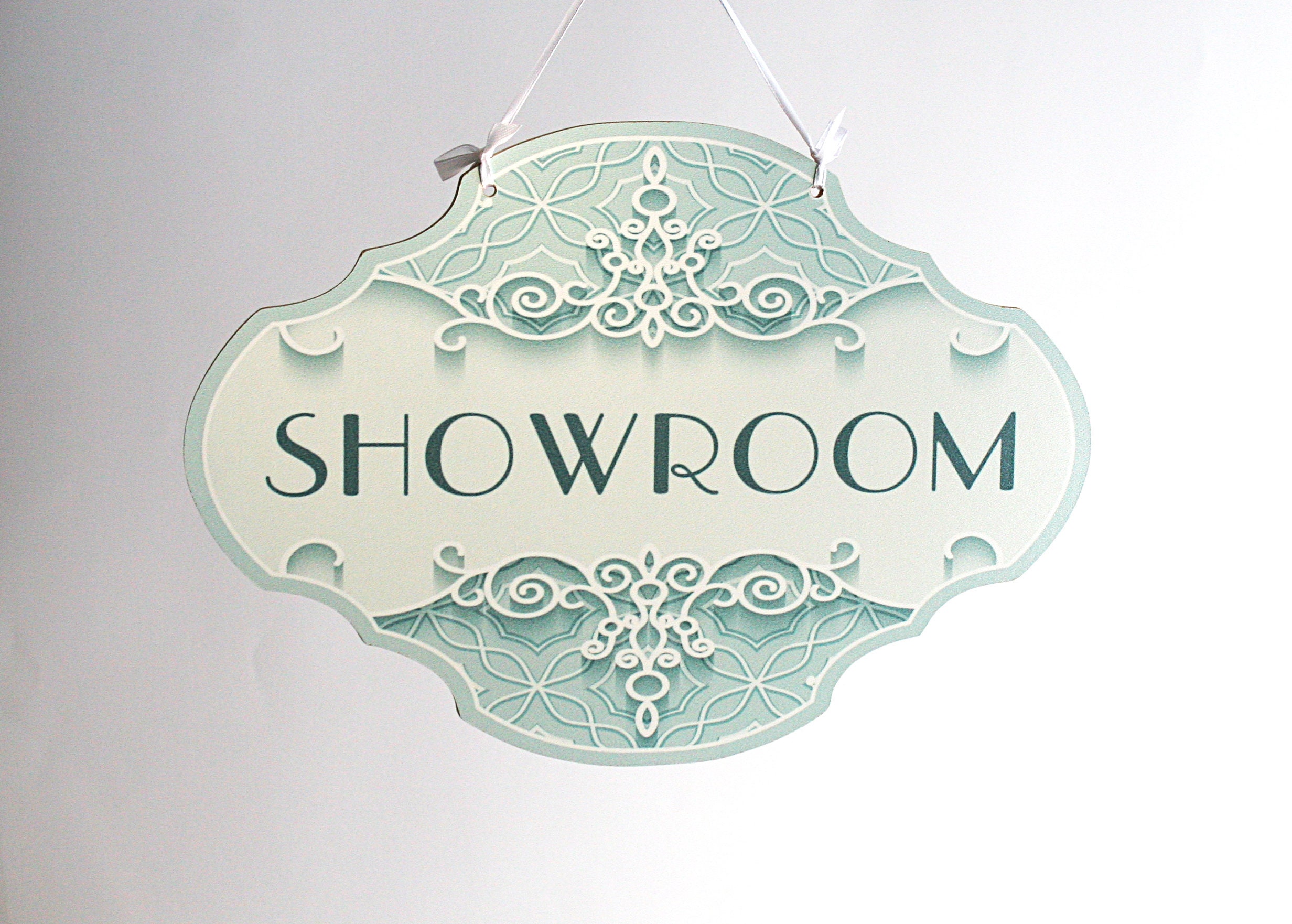 SHOWROOM shop store showroom interior hanging wood sign Etsy