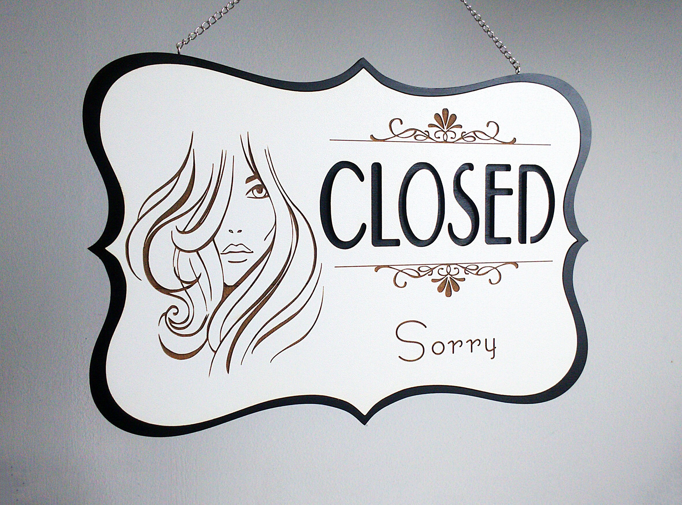 OPEN / CLOSED Hair Salon Sign 3D Double Sided Informational Etsy Canada