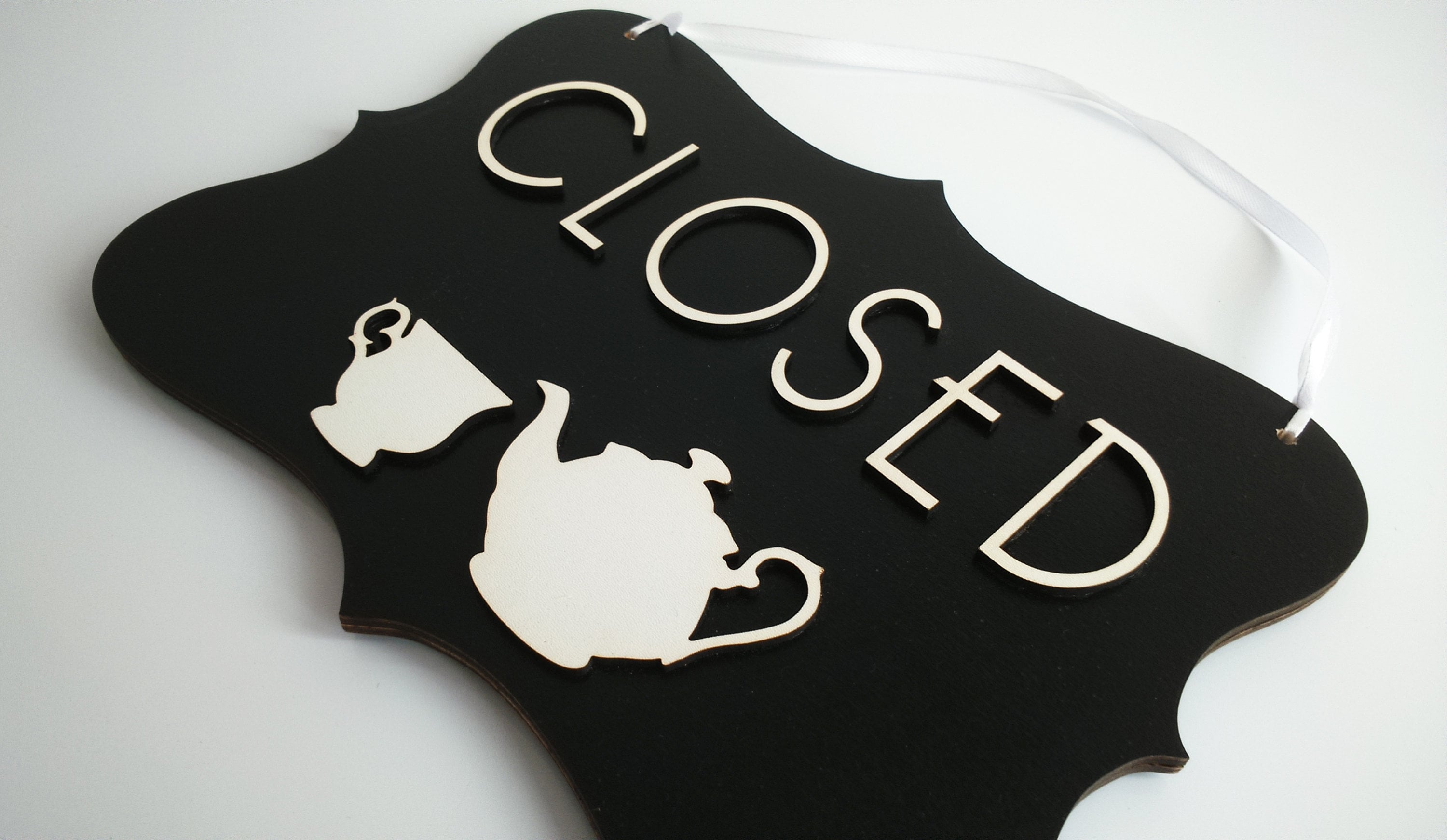 Open and Closed Shop Window Sign Coffee Sign Cafe Tea Sign With Hanging Chain 