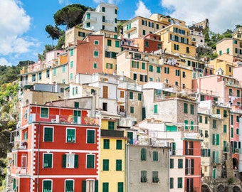 Italia, Cinco Tierras, fotografía de paisaje, mar, costa, fotografía en color, impresión de arte de pared grande, foto profesional #008
