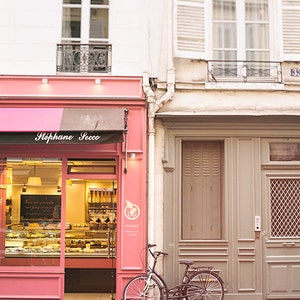 France, Paris, bakery, pink shop, Paris photography, vintage shop, Paris print, large wall art print, Paris decor, fine art #036