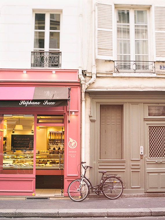 Francia, Parigi, panificio, rosa, fotografia di Parigi, negozio