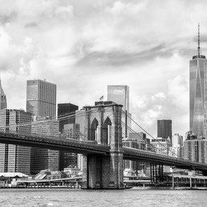 Fotografía de Nueva York, Puente de Brooklyn, Manhattan, EE. UU., impresión de arte mural grande, fotografía profesional, rascacielos #032