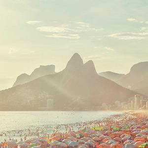 Brazilië, Rio de Janeiro, Ipanema strand, uitzicht op de oceaan, Brazilië fotografie, grote muur kunst print, fine art #040