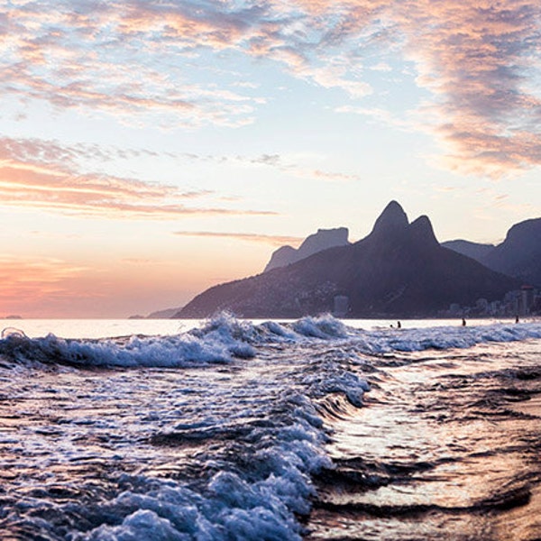 Brazil, Rio de Janeiro, Ipanema Beach, sunset, ocean view, Brazil photography, large wall art print, professional photo, #009