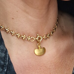 Statement Necklace, Every Day Gold Choker Necklace, Vintage Necklace, Matt Gold Chain Necklace, Toggle Necklace, Choker Pendant,