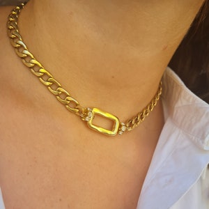 Chunky Kette Gold Choker, klobige Kette Halskette, trendige Choker Halskette,