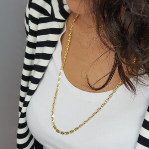 Vintage Gold Chain Necklace, Gold Chain Statement Necklace, Layering Necklace, Gold Lariat Necklace, Gift For Her