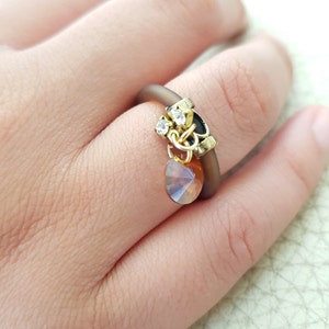 Silicon Ring With Crystal, Rings for Women with Tiny Stone,