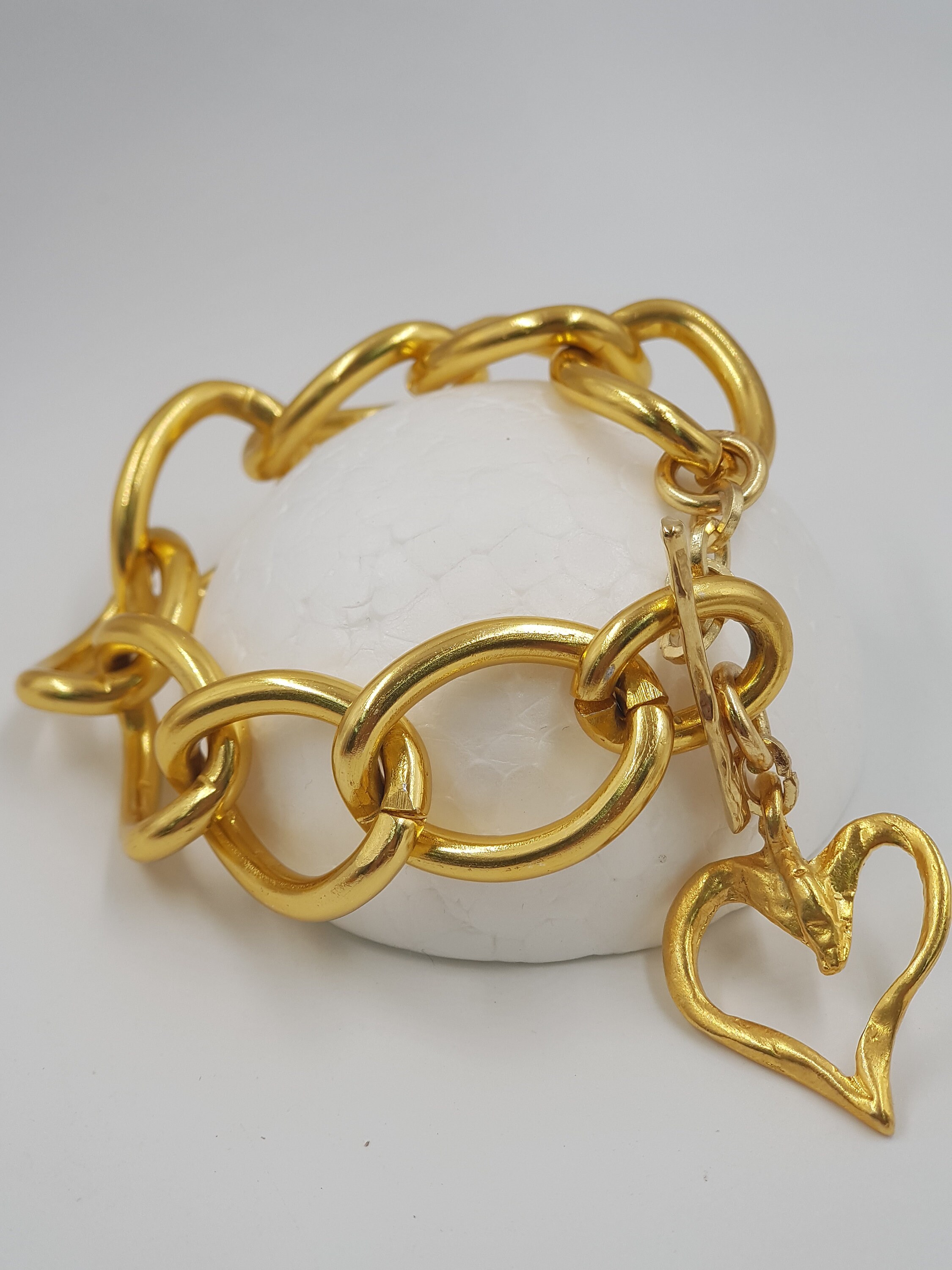 ブレスレット LANARCHIVE Bold Chain Tangs Bracelet Bold Gold Women Chain Bracelet, Thick Chain Bracelet, Gold
