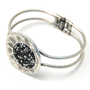 Women Ring Silver Cuff Bracelet, Torque Cuff bracelet, Crystal Open Gold Cuff Bracelet ,Bold Statement Turquoise Cuff Jewelry,