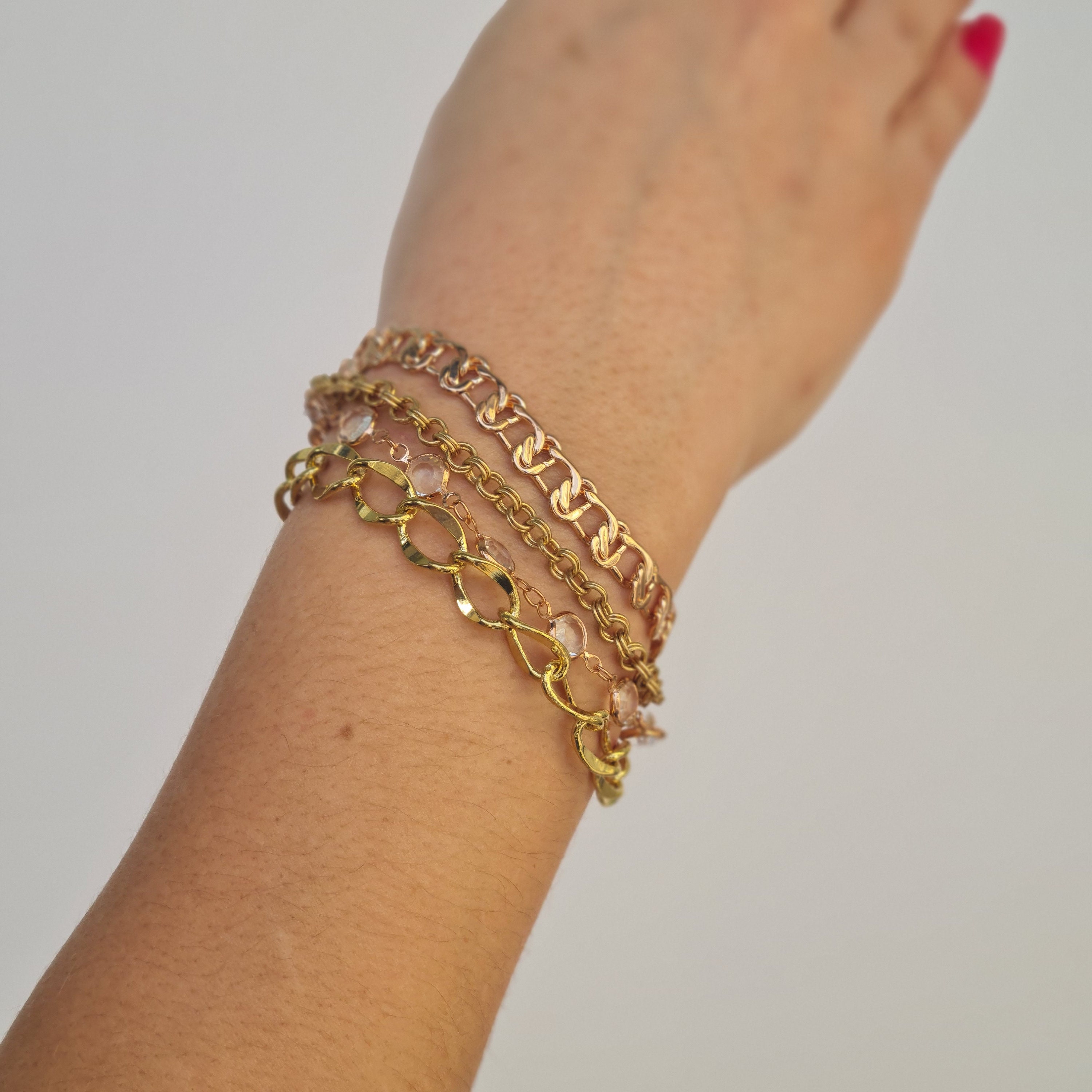 Multi Link Chains Bracelet, Link Chain Layered Bracelet