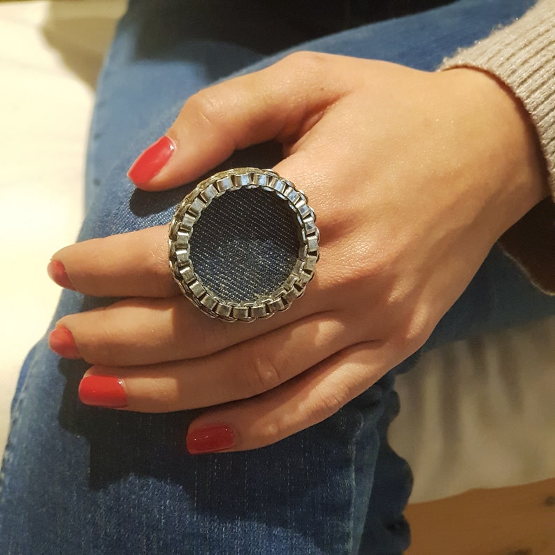 Large Silver Statement Ring Adjustable Oversized Ring Wide Etsy