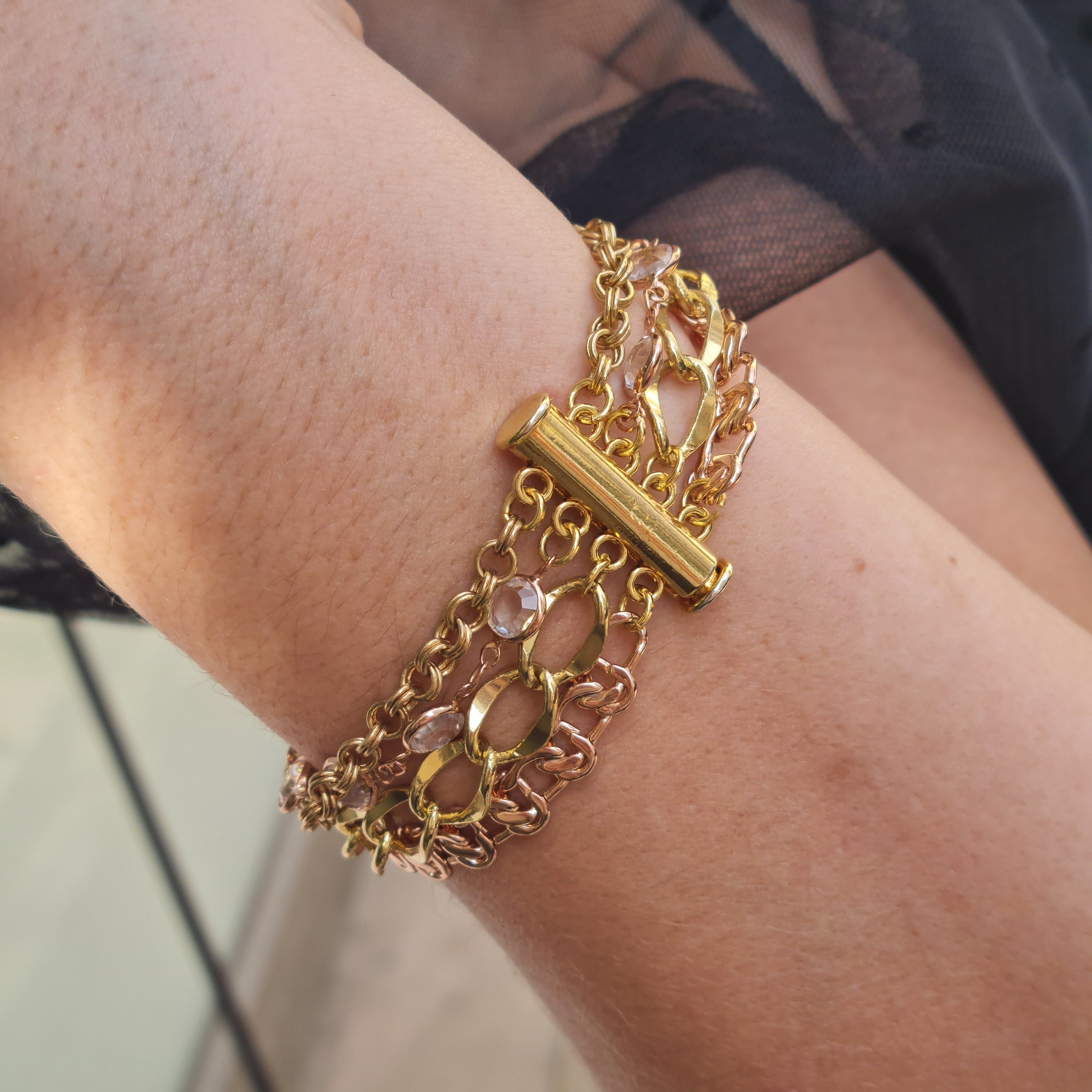ブレスレット Brass Heavy Strap Link Chain Bracelet / Cuff il_fullxfull.4254055071_qz49.jpg