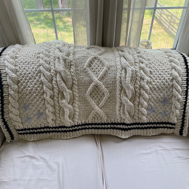 Wool Knit Blanket Etsy