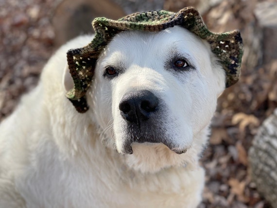 Hand Crochet Camo Dog Hat Boonie Buddy Hat Etsy
