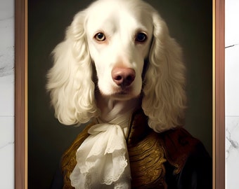 Personalized Pet Custom Art, Nobility Renaissance Dog or Cat Portrait, Custom Pet Canvas, Personalized Wall Decor, Unique Gift