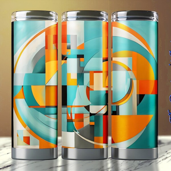 Abstract Art Modern Style, 20 oz Tumbler Sublimation Wrap, Contemporary Design, Creative Gift, Digital Download