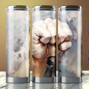 Grit and Dedication, Closed Fist, 20 oz Skinny Tumbler Wrap, father&#39;s day gift, Straight and Tapered Wrap, Tumbler Sublimation Design