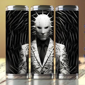 Spikey Head, Surreal Scary Imagery, Halloween, 20oz Skinny Tumbler Sublimation Design, Straight and Tapered Wrap, Tumbler Art
