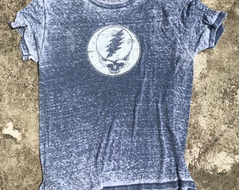 Custom Grateful Dead style Steal Your Face Burnout Tee