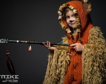 Ewok handmade Crochet Cosplay Hoodie Scoodie Ewok Hat Child Adult Starwars