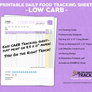 Daily Food Tracking Sheet for Low Carb & Keto - Etsy