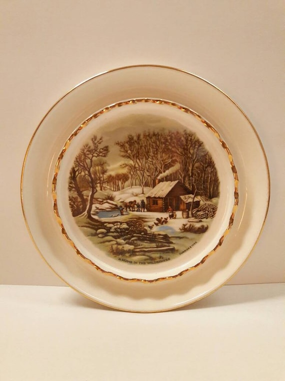 Vintage Harkerware Currier & Ives A Home in the | Etsy Vintage Harkerware Currier & Ives A Home in the | Etsy