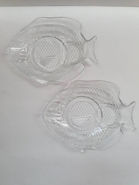 vintage clear glass luncheon plates