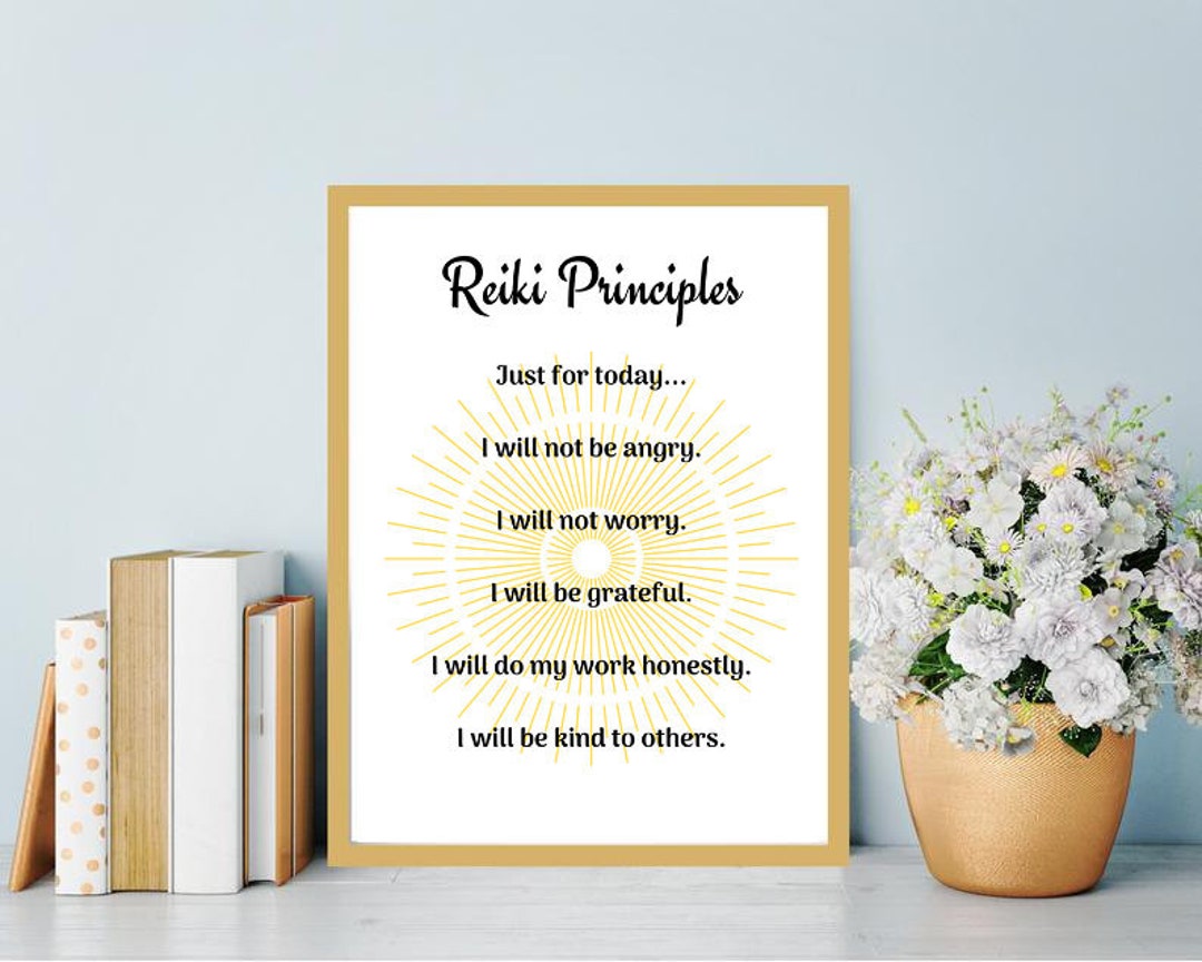 Reiki Principles Printable, Reiki Art - Etsy