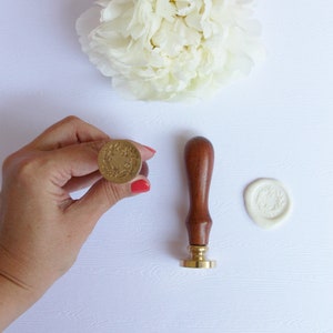 Custom wax seal stamp with wooden handle - sealing stamp - custom design - personalized wax stamp -