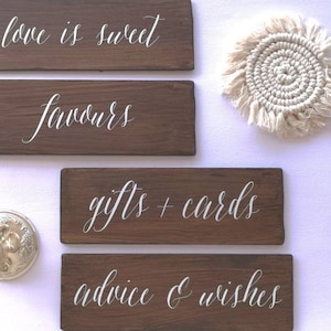 Carteles de madera personalizados para tus rincones de boda, decoración de boda, mesa dulce, mesa de regalos, señalización para tu boda